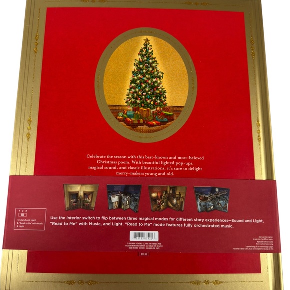 NWT Coated Paper Night Before Christmas Pop-Up Book Novelty/W Sound & Light Huge - Picture 2 of 7